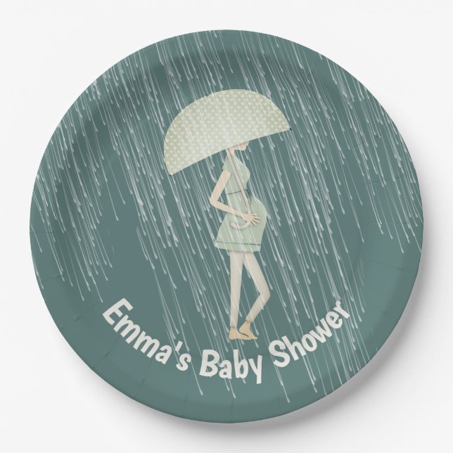 Assiettes En Carton Baby shower Nouvelle maman (Devant)