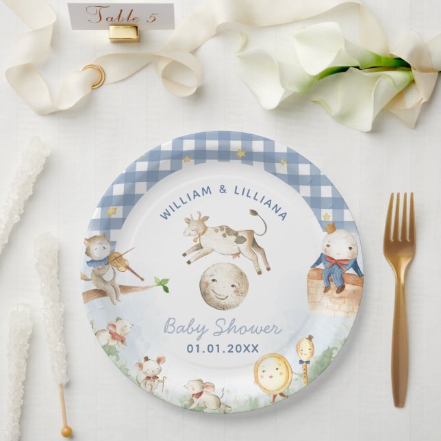 Assiettes En Carton Baby shower Nursery Rhyme (Mariage)