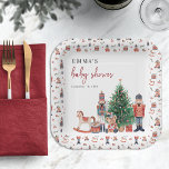 Assiettes En Carton Baby shower Nutcracker<br><div class="desc">Plaques en papier Baby shower pour biscuits. Ce baby shower de bienvenue aux noisettes de vacances,  mignon et unique,  est orné de soldats de pétards peints à la main,  d'un bel arbre de Noël et d'un motif fantaisiste assorti. Trouvez les articles correspondants dans la collection Noisette de Noël.</div>