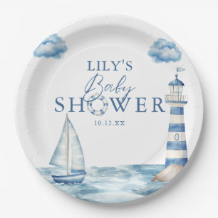 Assiettes En Carton Baby shower océanique marin mignon