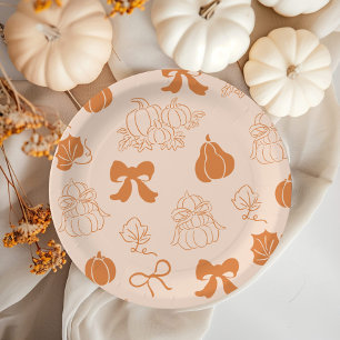 Assiettes En Carton Baby shower orange petit Citrouille