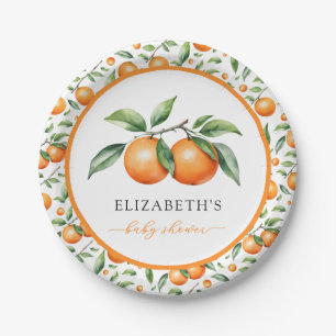 Assiettes En Carton Baby shower Orange Twins