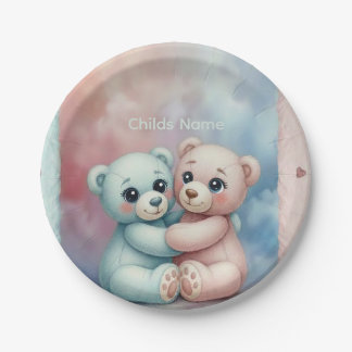 Assiettes En Carton Baby Shower Ourson Mignon