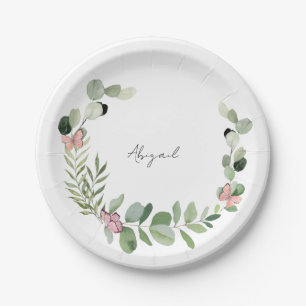 Assiettes En Carton Baby shower papillon personnalisé