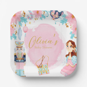 Assiettes En Carton Baby shower Pastel Pink Blue Vintage Nutcracker