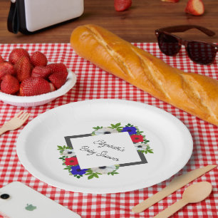 Assiettes En Carton Baby shower Patriotique Panda Anemone