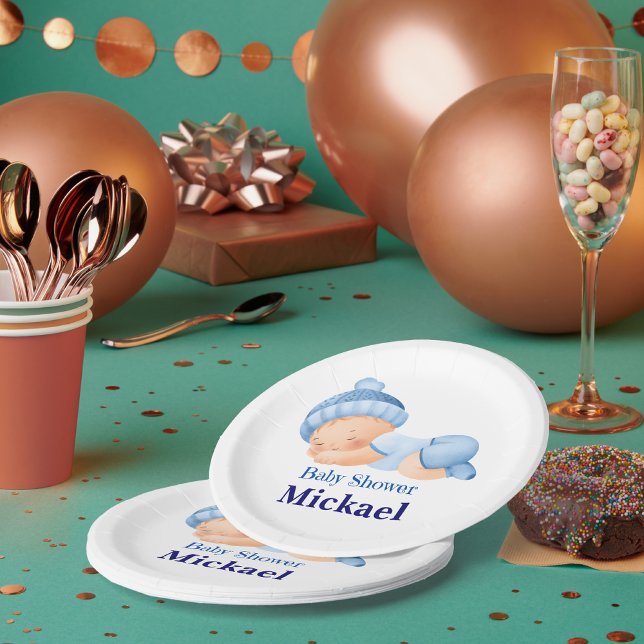 Assiettes En Carton Baby shower personnalisé (Créateur téléchargé)