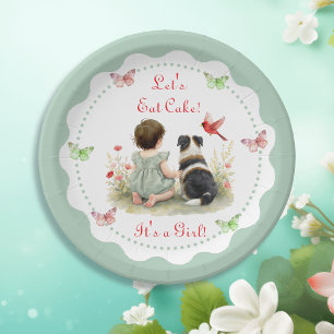 Assiettes En Carton Baby Shower personnalisé pour bébé fille et son ch