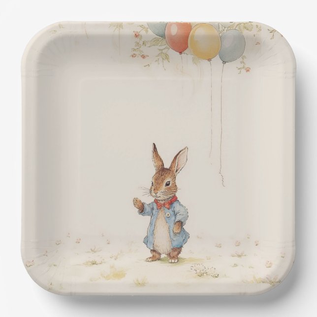 Assiettes En Carton Baby shower Peter Rabbit (Recto)