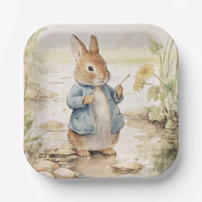 Assiettes En Carton Baby shower Peter Rabbit (Recto)