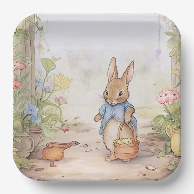 Assiettes En Carton Baby shower Peter Rabbit (Recto)