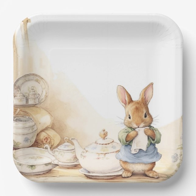 Assiettes En Carton Baby shower Peter Rabbit (Recto)