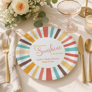 Assiettes En Carton Baby Shower Petit Rayon De Soleil