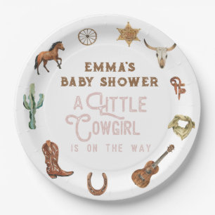 Assiettes En Carton Baby shower photo Western Little Cowgirl