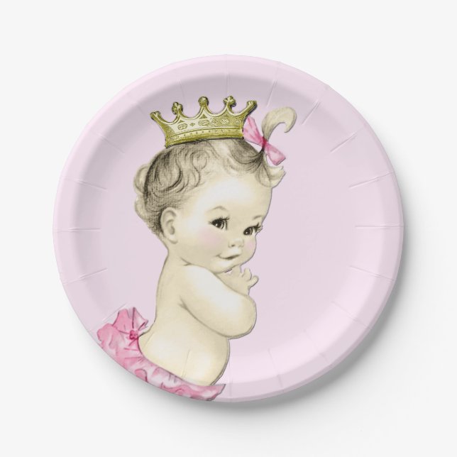 Assiettes En Carton Baby shower princesse mignonne (Devant)