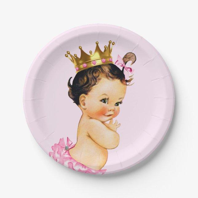 Assiettes En Carton Baby shower princesse mignonne (Devant)