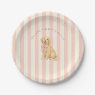 Assiettes En Carton Baby Shower Retriever Golden Rose