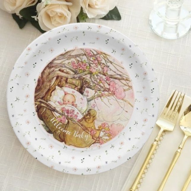 Assiettes En Carton Baby shower Rock A Bye Baby Nursery Rhyme (Créateur téléchargé)