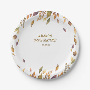Assiettes En Carton Baby shower rustique boho Automne