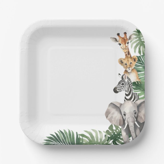 Assiettes En Carton Baby shower Safari (Recto)