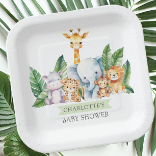 Assiettes En Carton Baby shower Safari Adventure