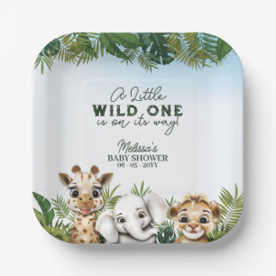 Assiettes En Carton Baby shower Safari animal sauvage