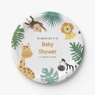 Assiettes En Carton baby shower safari dans la jungle