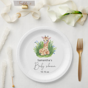 Assiettes En Carton Baby shower Safari Giraffe