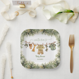 Assiettes En Carton Baby shower Safari Jungle