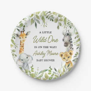 Assiettes En Carton Baby shower Safari Wild One Jungle