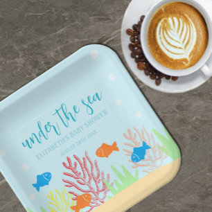 Assiettes En Carton Baby shower Sea Life