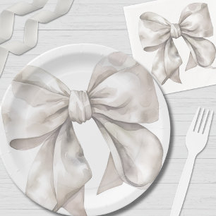 Assiettes En Carton Baby shower simple à mâchoires blanches