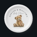 Assiettes En Carton Baby shower simple Aquarelle Teddy Bear<br><div class="desc">Cute simple et fantaisiste petite tétée d'ours baby shower plaques en papier dans un style moderne aquarelle minimaliste. Ajoutez vos noms. Vous pouvez vous customiser juste pour une mère d'être ou pour un couple. Consultez la collection complète des produits de baby shower correspondants pour cette conception à l'adresse suivante :...</div>