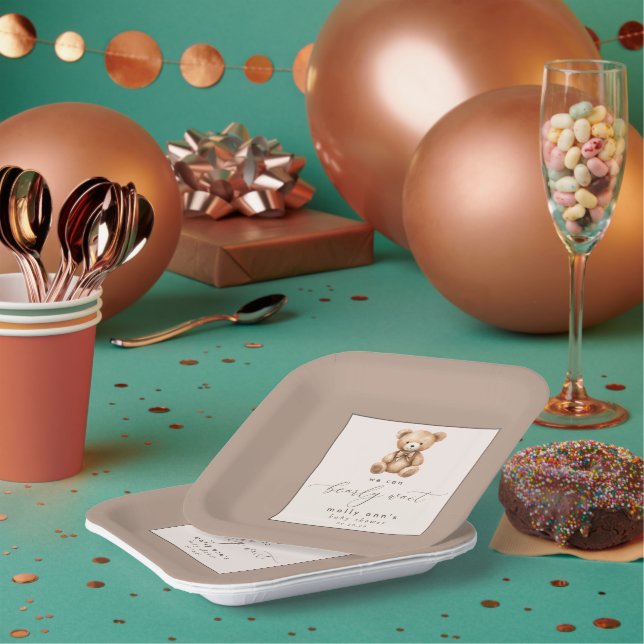 Assiettes En Carton Baby shower simple neutre d'attente rapide (Multi)