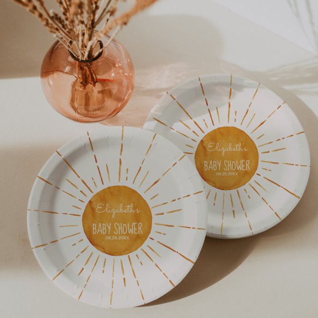 Assiettes En Carton Baby shower solaire (Créateur téléchargé)