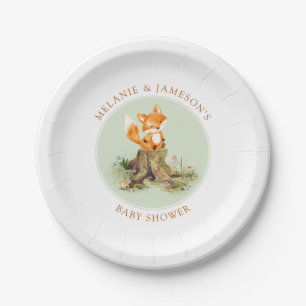 Assiettes En Carton Baby shower Storybook Woodland Fox