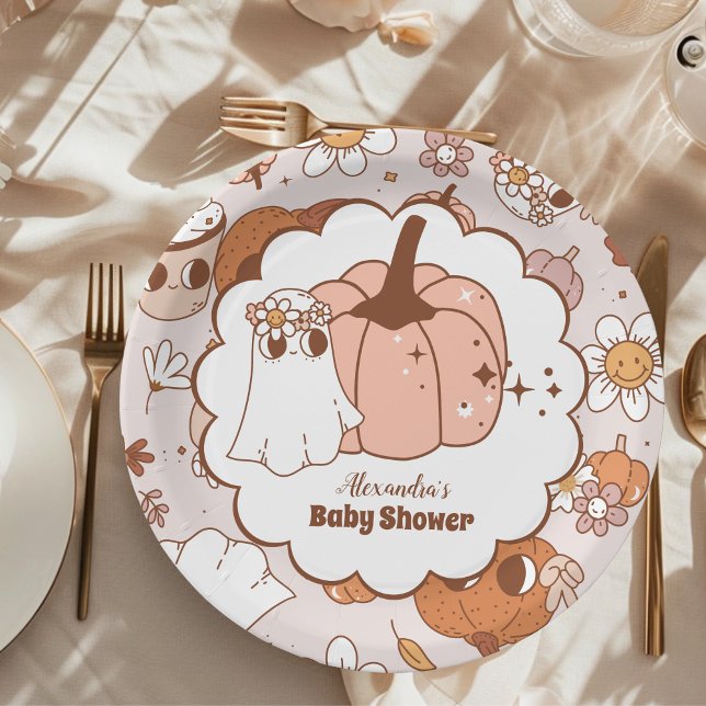 Assiettes En Carton Baby shower super Halloween Little Boo (Créateur téléchargé)