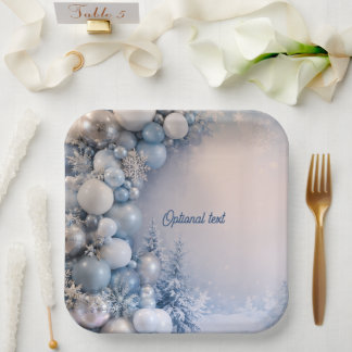 Assiettes En Carton Baby Shower sur le thème de l'hiver