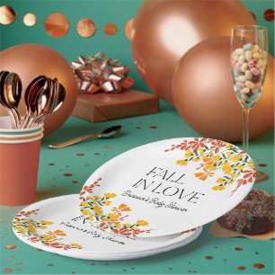Assiettes En Carton Baby shower Tombe En Amour Automne Floral