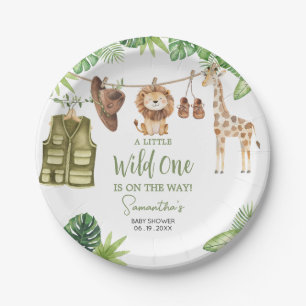 Assiettes En Carton Baby shower tropical Safari Jungle Animaux