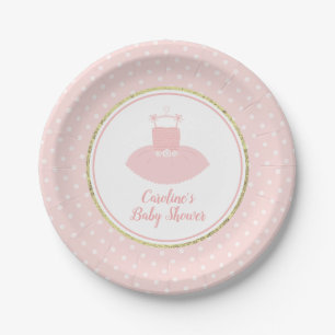 Assiettes En Carton Baby shower Tutu rose et or