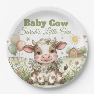 Assiettes En Carton Baby Shower vache personnalisé pour bébé