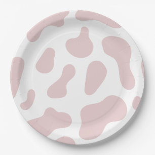 Assiettes En Carton Baby Shower Vache Rose Imprimée Petite Cowgirl