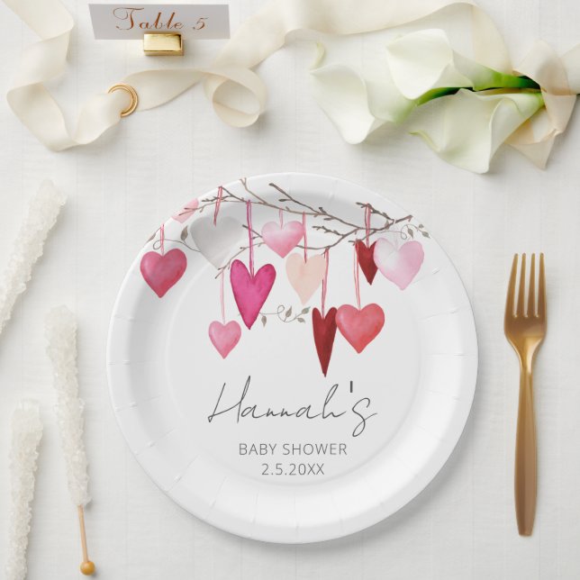 Assiettes En Carton Baby shower Valentine Little Sweetheart (Mariage)