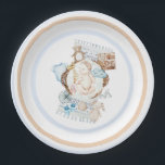 Assiettes En Carton Baby shower Vintage Bébé sur couverture Bleu bande<br><div class="desc">Cute plaque en papier pour bébé garçon à ajouter à votre thème de douche pour bébé garçon. Ce précieux bébé aurait l'air si doux sur votre table de douche.</div>