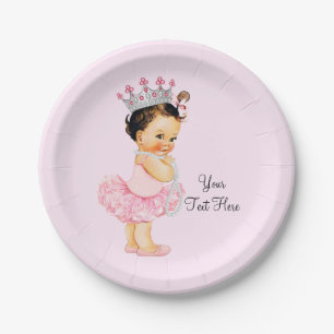 Assiettes En Carton Baby shower vintage de princesse Ballerina Tutu