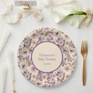 Assiettes En Carton Baby shower vintage Floral Spring