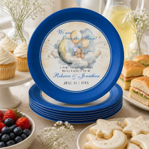Assiettes En Carton Baby Shower Vintage Folle de Lune