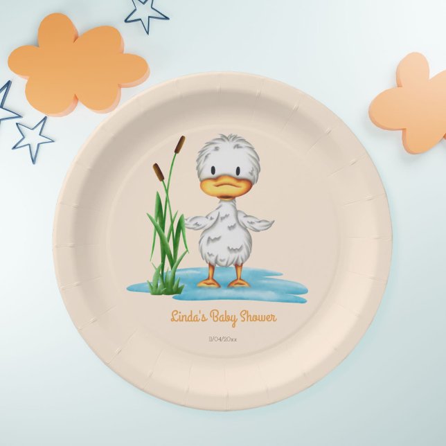 Assiettes En Carton Baby shower Whimsical Duckkling (Créateur téléchargé)