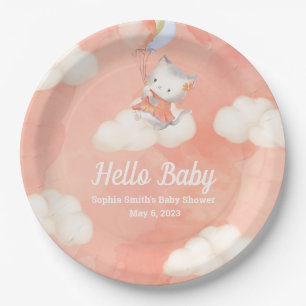 Assiettes En Carton Baby shower Whimsical, Fille Bébée, Kitten